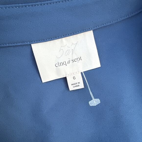 NEW Cinq à Sept Women's Hunter Dress Long Sleeve Tie Side Shirtdress night sky 6 - Picture 4 of 12